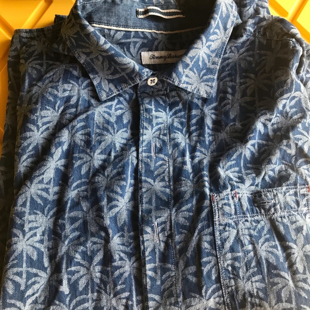 Tommy Bahama Blue Palm Print Men's Shirt